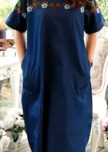 Embroidery Denim Dress