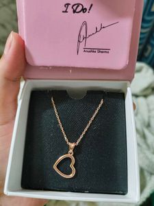 Giva Rose Gold Line Heart Pendant With Box Chain