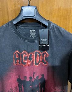 SF JEANS PANTALOONS AC DC CHARCOAL WASHED TSHIRT