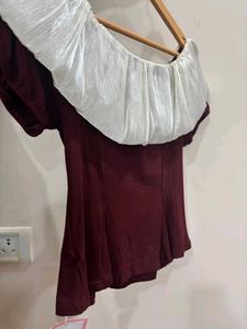 Burgundy Peplum Top