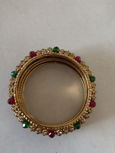 Bangles (golden with kundan)