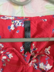 Red Floral Print Top