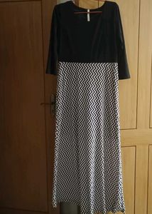 Chic Black & White Maxi Dress