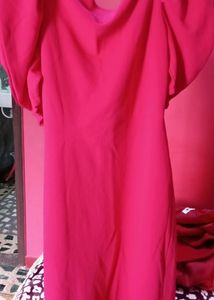 Athena Pink Colour Slit Dress , Not Used Even Once
