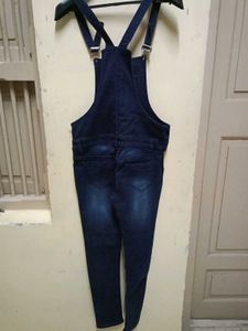 Distressed Denim Overalls