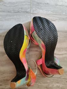Tie-dye Platform Heels, Cotton Candy, Multicolor