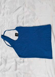 Blue Tank Top &amp; Patterned Mini Skirt Set