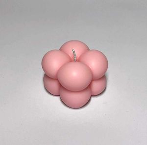 2 Handmade Pink Bubble Candle