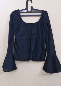 Front Slited Bell Sleeve Top