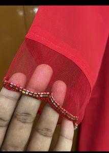 Red Embellished Kurtha - XL Size