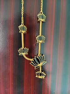 Lotus Motif Statement Necklace - Unused