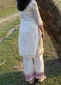 Straight White Kurta Set