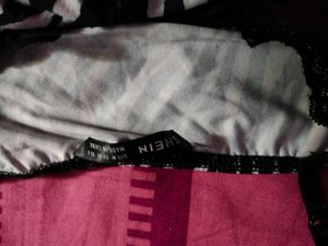 Shein Zebra Print Lace Top Size M