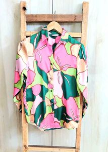 Multicolour Satin Shirt Size-36