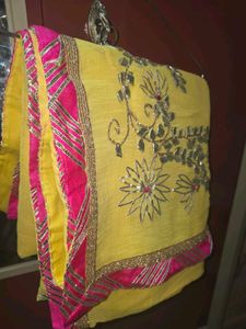 Elegant Yellow gota patti Saree