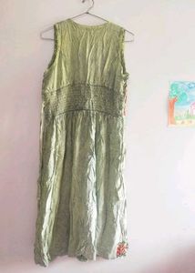 Boho Green Sleeveless Dress