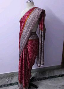 Elegant Maroon Bandhani Saree