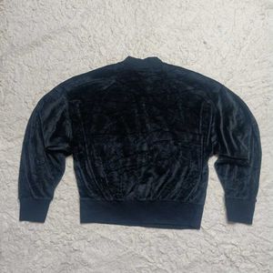 Adidas Black Velvet Cropped Sweatshirt