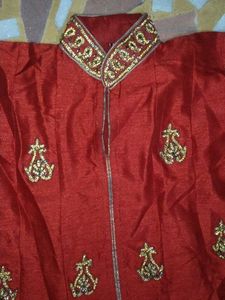 Red Embroidered gown