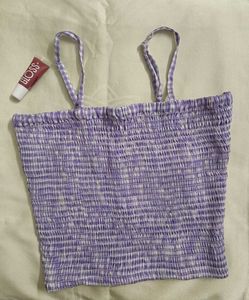 Cute Purple Ribbed Top