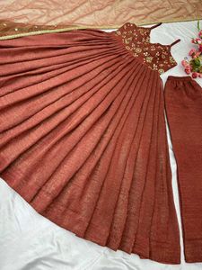 Party Wear Look GownDupatta in Embroidery Sequence