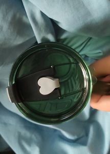 DIMOND GLASS CUP WITH GLASS STRAW