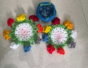 Crochet Coasters Set Of 2 Pices