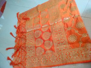 Orange Banarasi Dupatta