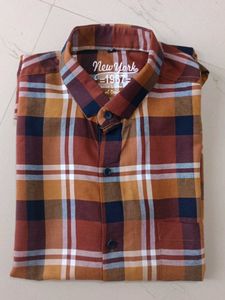Brown Plaid Casual Shirt