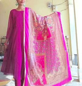 Magenta Anarkali Suit Set