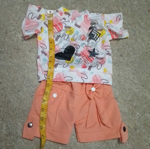 New born baby girl top &amp; shorts set