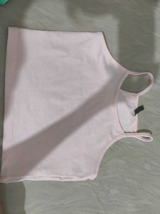 Tokyo Talkies Light Baby Pink Spaghetti Strap Crop