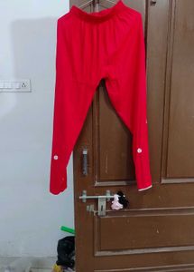 Red Embroidered Kurta With Pants