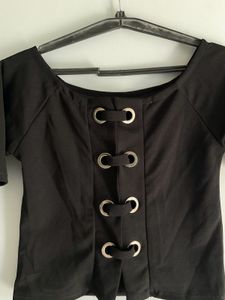 Chic Black Top - Unique Detail