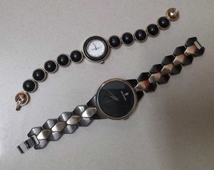 2 Black wrist Watch Set Without Battery