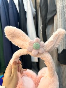 Cute Pink Bunny Ear Muffs