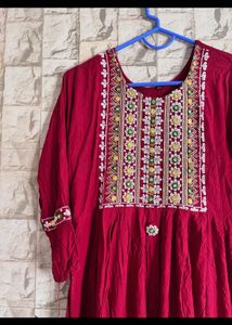 Short Red Kurti
