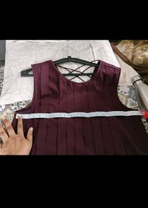 RARE Plum Pleated Sleeveless Blouse