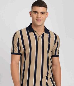Allen Solly Striped Polo T-shirt - Modern Fit