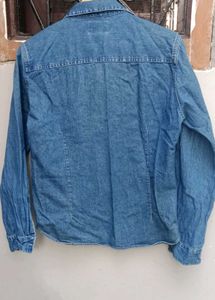 Embroidered Denim Button-Up Shirt