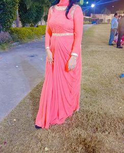 Peach Ethnic Gown For Women