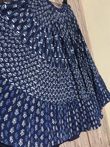 Blue Floral Ethnic Skirt