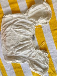 Eyelet Off-Shoulder Crop Top