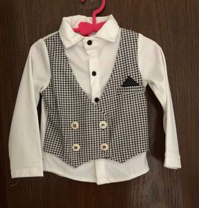 Infant Party Wear Set With Attached Waistcoat