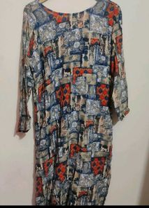 Multi Printed Cotton Kurti For 36 Bust