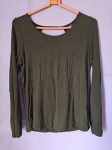Olive Green Long Sleeve Top