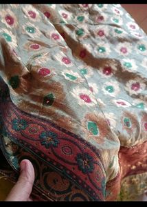 Designer Multicolour Silk With Handwork Touc