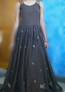 Elegant Dark Grey Maxi Dress