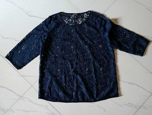 Avirate Navy Lace Top