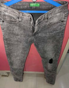 Acid Wash Gray Jeans